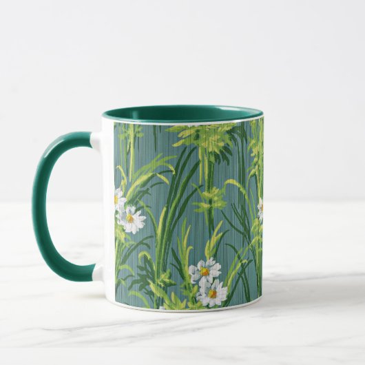 Daisy Pattern, grünes Muster, Tasse (Links)
