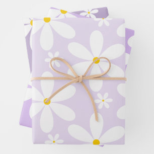 Daisy Pattern (Lila) Geschenkpapier Set