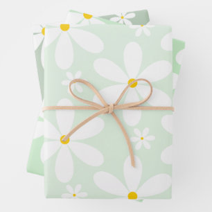 Daisy Pattern (Mint) Geschenkpapier Set
