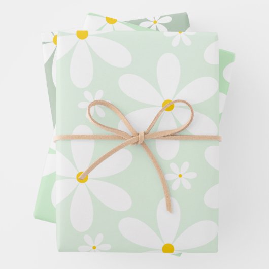 Daisy Pattern (Mint) Geschenkpapier Set (Beispiel)