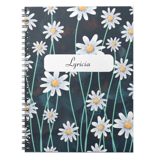 Daisy Pattern Notebook - Blumendesign für Everyda Notizblock (Vorderseite)
