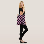 Daisy Pattern - Rosa auf Schwarz Tasche (Am Model)
