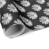 Daisy Pattern - Schwarz und Weiß Geschenkpapier (Rolleneckpunkt)