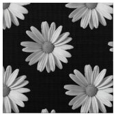 Daisy Pattern - Schwarz und Weiß Stoff (Nahaufnahme)