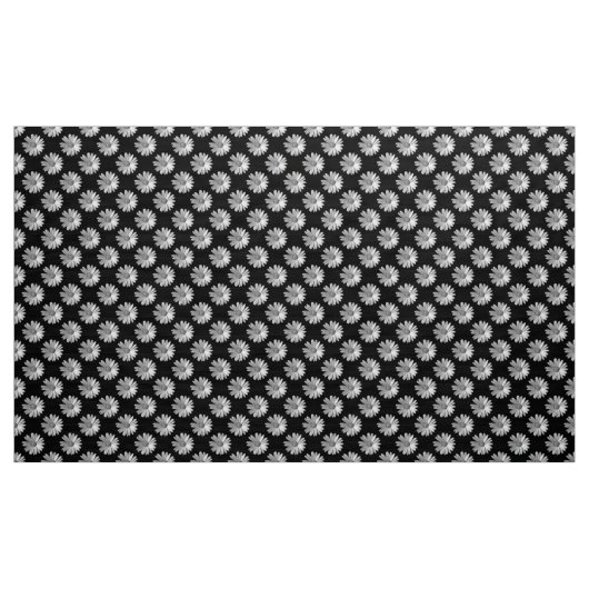 Daisy Pattern - Schwarz und Weiß Stoff (Yard (91,4 cm))