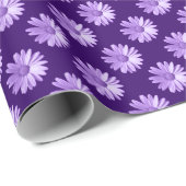 Daisy Pattern - Tief Lila Geschenkpapier (Rolleneckpunkt)