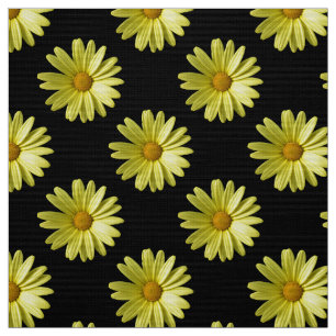 Daisy Pattern - Vollfarbigkeit auf schwarz Stoff