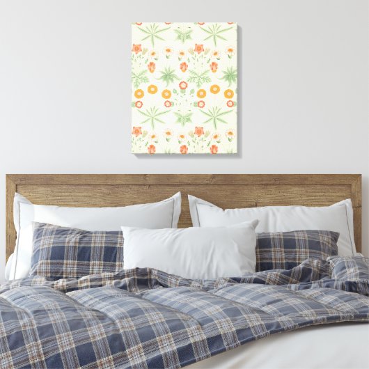 Daisy Pattern (von William Morris) Leinwanddruck (Insitu (Schlafzimmer))