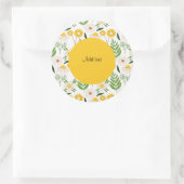 Daisy Pattern Yellow Template Runder Aufkleber (Tasche)