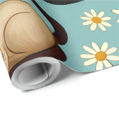 Daisy Paws Parade – Playful Cats & Blooms Geschenkpapier (Rolleneckpunkt)