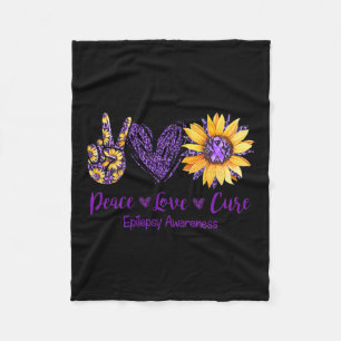 Daisy Peace Liebe Heilung Epilepsie Awareness Lila Fleecedecke