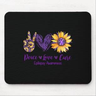 Daisy Peace Liebe Heilung Epilepsie Awareness Lila Mousepad