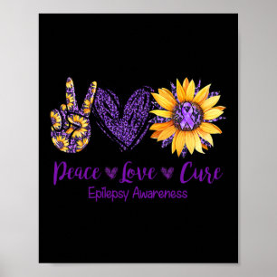 Daisy Peace Liebe Heilung Epilepsie Awareness Lila Poster