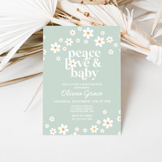 Daisy Peace Liebe Kinderdusche Einladung