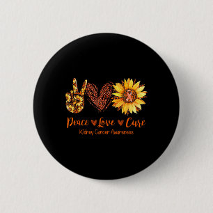 Daisy Peace Love Nierenkrebs-Bewusstseinsgeschenk Button