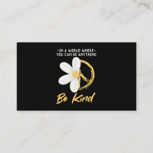 Daisy Peace Sign Blume Garening Hippie Visitenkarte