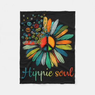 Daisy Peace Sign Hippie Soul Blume Liebe Geschenke Fleecedecke