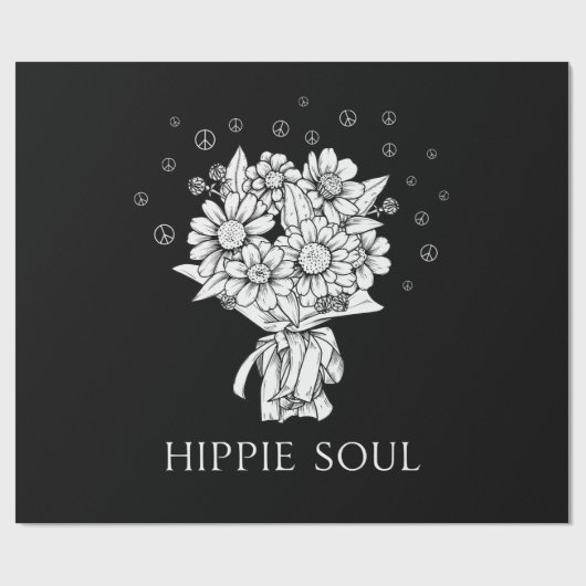 Daisy Peace Sign Hippie Soul Geschenkpapier (Flach)