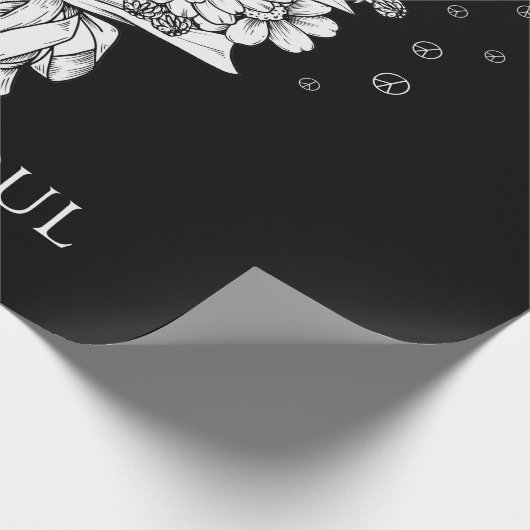 Daisy Peace Sign Hippie Soul Geschenkpapier (Ecke)