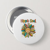Daisy Peace Sign Hippie Soul Niedlich Daisy Button (Vorne & Hinten)