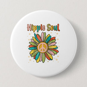 Daisy Peace Sign Hippie Soul Niedlich Daisy Button