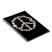 Daisy Peace Sign Women Gardener Hippie Notizblock (Rechte Seite)