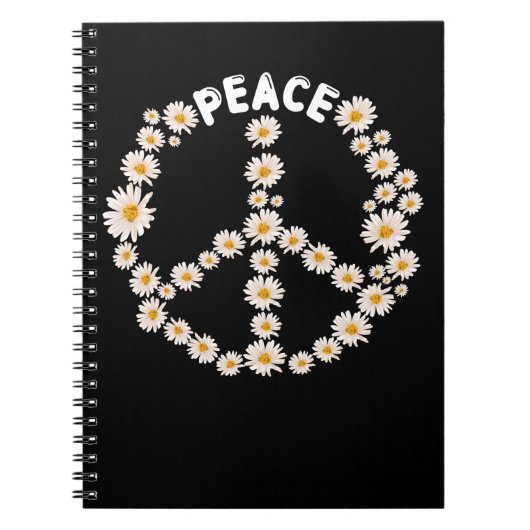 Daisy Peace Sign Women Gardener Hippie Notizblock (Vorderseite)