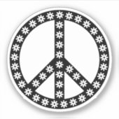 Daisy Peace Symbol Aufkleber (Vorderseite)
