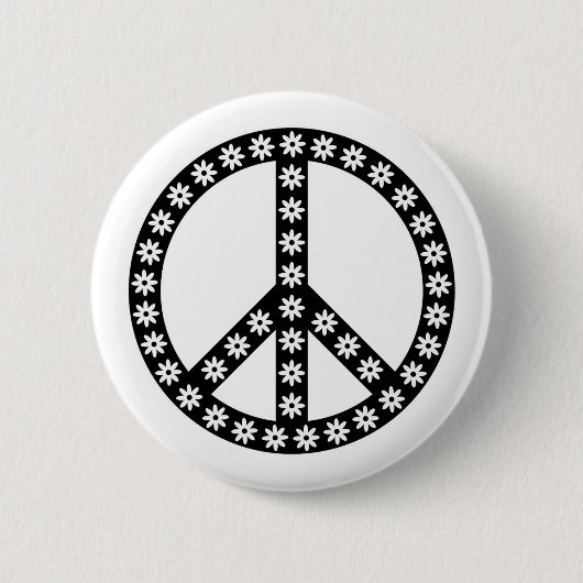 Daisy Peace Symbol Button (Vorderseite)