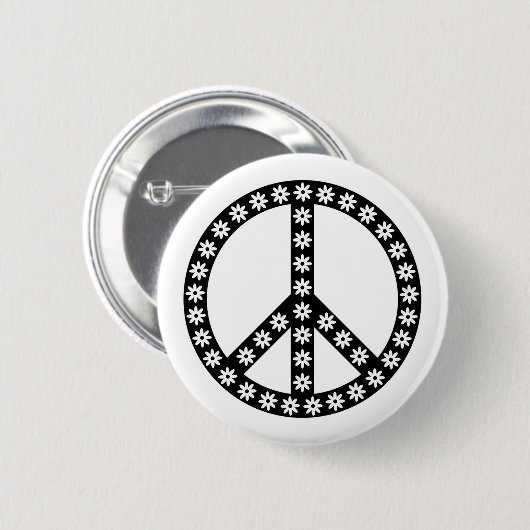 Daisy Peace Symbol Button (Vorne & Hinten)