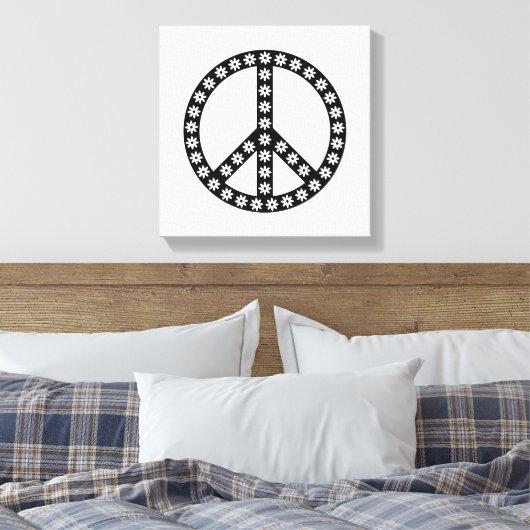 Daisy Peace Symbol Leinwanddruck (Insitu (Schlafzimmer))