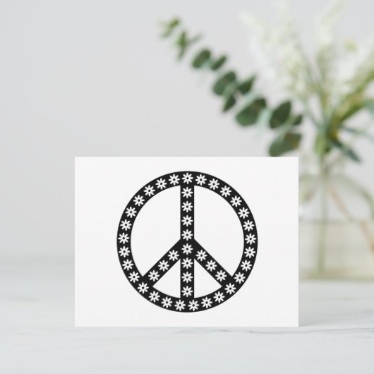 Daisy Peace Symbol Postkarte (Stehend Vorderseite)