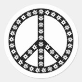 Daisy Peace Symbol Runder Aufkleber (Vorderseite)