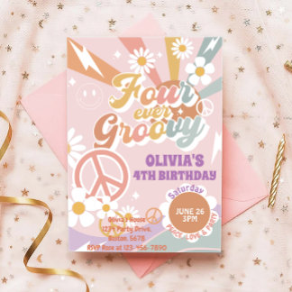 Daisy Peach Liebe Vier Jahre Jubiläum Einladung