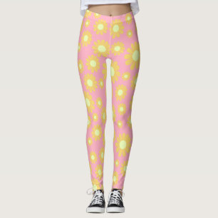 Daisy Peach Orange Leggings