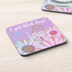Daisy personalisieren: Florale Freude, Freude, Fre Getränkeuntersetzer