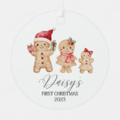 Daisy Personalized Baby's First Christmas Ornament Aus Metall (Vorderseite)