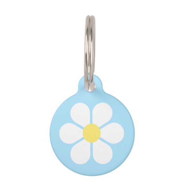 Daisy Pet Tag auf blau Haustiermarke (Rückseite)