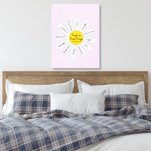 Daisy Philippians 4:8 Dekorative Leinwand (Insitu (Schlafzimmer))