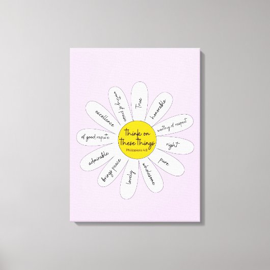 Daisy Philippians 4:8 Dekorative Leinwand (Vorderseite)