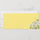 Daisy Picnic Yellow Gingham Karo Babydusche Einladung (Rückseite)