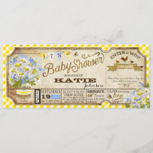 Daisy Picnic Yellow Gingham Karo Babydusche