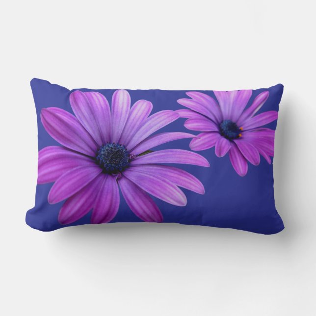 Daisy Pillows Blue Daisies Pillows Blume Dekoratio Lendenkissen (Vorderseite)