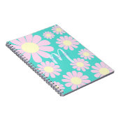 Daisy Pink Aquamarin Monogram Notizblock (Rechte Seite)