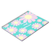 Daisy Pink Aquamarin Monogram Notizblock (Linke Seite)