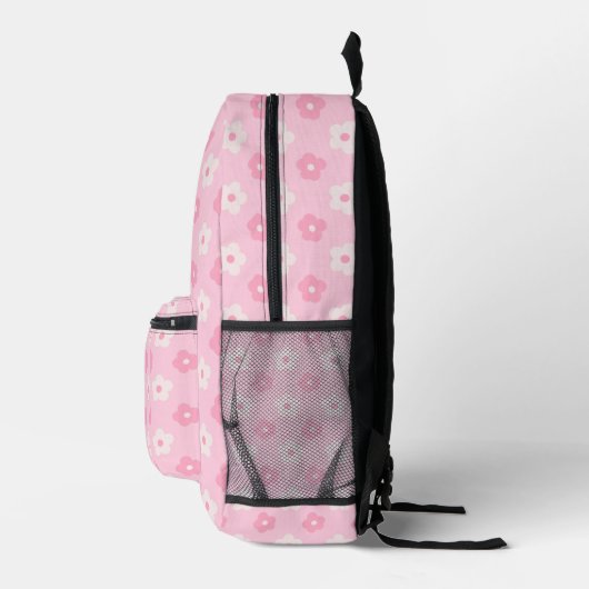 Daisy Pink Backpack Bedruckter Rucksack (Rechts)