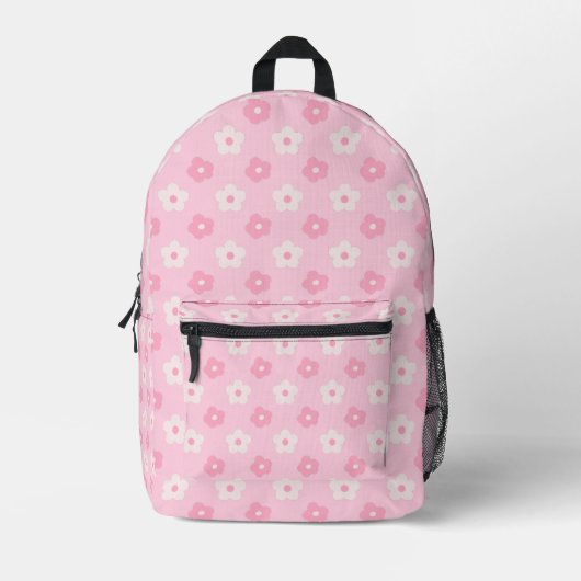 Daisy Pink Backpack Bedruckter Rucksack (Vorderseite)