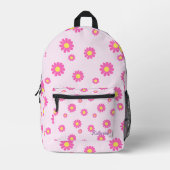 Daisy Pink Bedruckter Rucksack (Vorderseite)