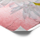 Daisy Pink Blossoms Elegante Chic Mod Floral Poster (Ecke)