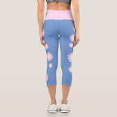 Daisy Pink Blue Capri Leggings (Rückseite)